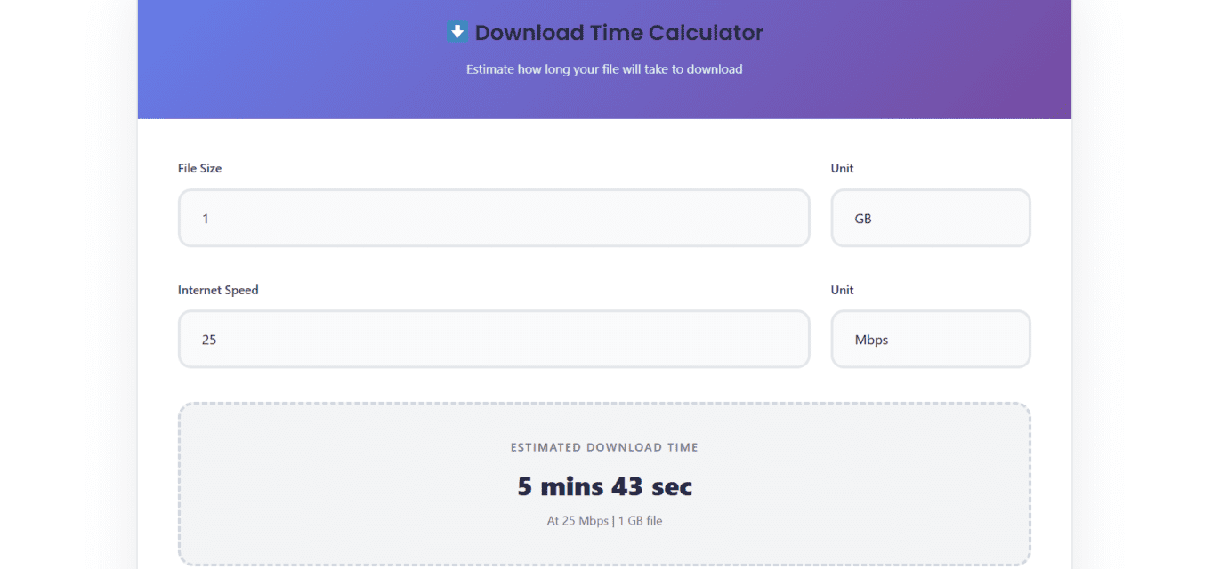 download speed calculator