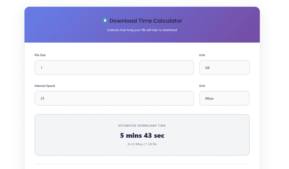 download speed calculator